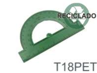 T18PET - Transferidor de 180º em PET reciclado.